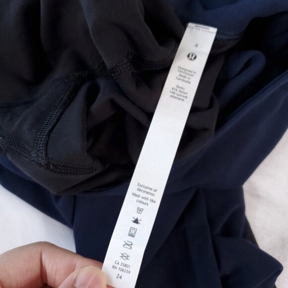 Lululemon Nulu Colorblock High-Rise Tights 25Inch Leggings - Blacknavy - Picture 3 of 5